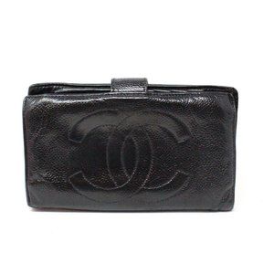 CHANEL #31356 Vintage Black Caviar Leather Snappy Wallet